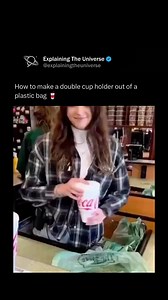 250K views · 3K reactions | How to make a double cup holder out of an empty plastic bag! #memes #explore #reels | Explaining Everything | Facebook
