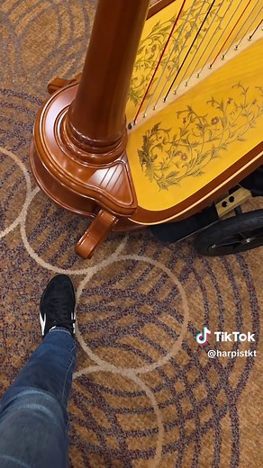 My foot is okay, for the record 😂 Had to give it a thorough test!! 🤣 Harp cart is the American Harp Cart. Thank you Aoyama Harps for letting us test this with one of your harps. #harpcart #harpdolly #harptrolley #harptok #oneharpworld