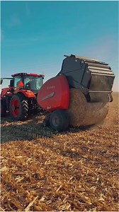 Time to harvest the 🌽! Is your baler ready for the task? This season, don't let any challenging field conditions stop you from a successful harvest! The M7 Series tractor lineup is built to handle all types of crops, including those golden corn stalks. #KubotaCountry #KubotaUSA #Kubota #KubotaTractor #CornHarvest | Kubota Tractor Corporation
