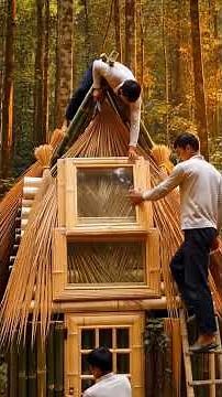 “They Turned This Old Shipping Container Into a Cozy Bamboo Home #satisfying #transformation”