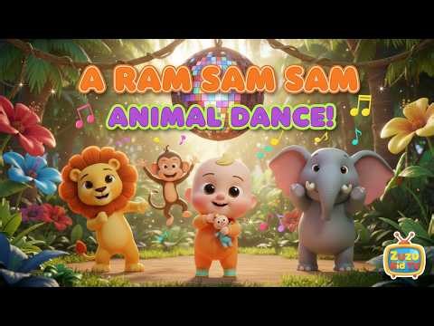 A Ram Sam Sam Animal Dance Party with Zuzu – Action & Movement Nursery Rhyme 🎶🦁🐵
