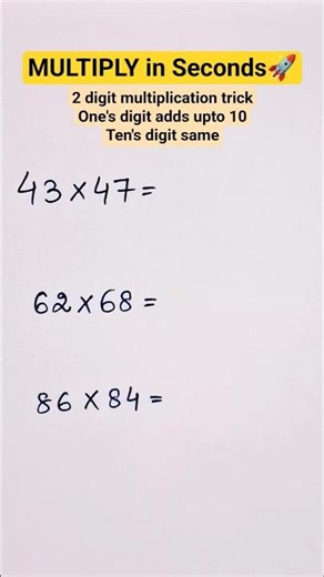 Multiplication trick for 2 digit numbers🔥 #shorts #multiplicationtrick #mathstricks #vedicmaths