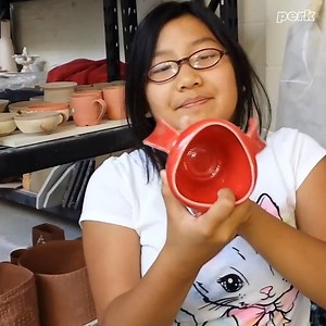 She invented a cup for people with Parkinson’s! Credit: Kangaroo Cups (from Lily Born) | Perk