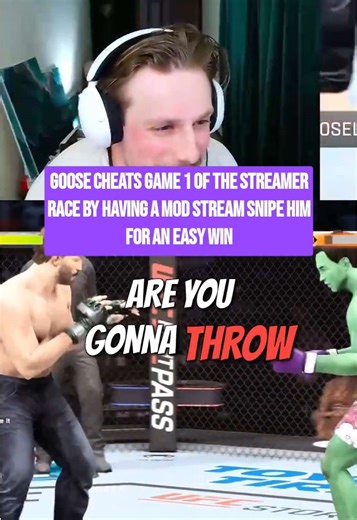 Goose cheats game 1 of the race to 10 wins vs Streamer @ulvibek in UFC 5 by having one of his mods stream snipe him and let him knock them out. #viral #ufc5 #ufc_mma_sport