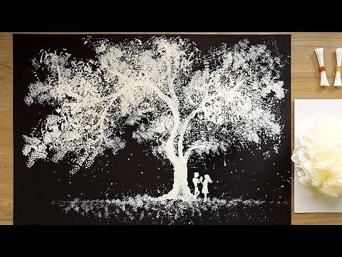 'White Love' - Easy Bath Sponge Painting Techniques
