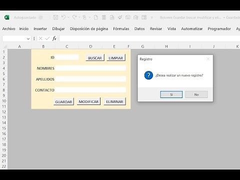 Part 2. PROGRAMAR BOTONES DE GUARDAR, MODIFICAR, ELIMINAR, BUSCAR Y LIMPIAR REGISTROS - EXCEL VBA