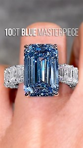 A striking expression of refined fancy blue diamond luxury…💙 This exceptional ring is centered by an impressive 10.06ct Fancy Blue Emerald Cut diamond VS1 clarity for outstanding transparency and brilliance, crafted in 14k white gold and elegantly framed in a Micropavé Lucida setting for a total carat weight of 16.36 carat of sparkling brilliance. 🥰 Designed for those seeking rarity, elegance and undeniable impact, this ring is a true statement of prestige and timeless sophistication.😍 This r