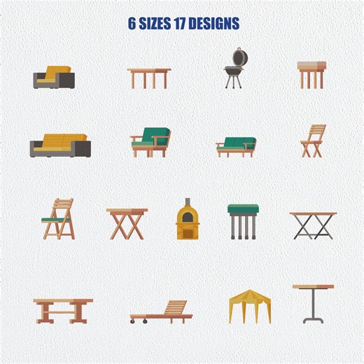 Home Furniture Embroidery Designs Bundle – Household Accessories Machine File (6 Sizes, 17 Designs) - Etsy UK