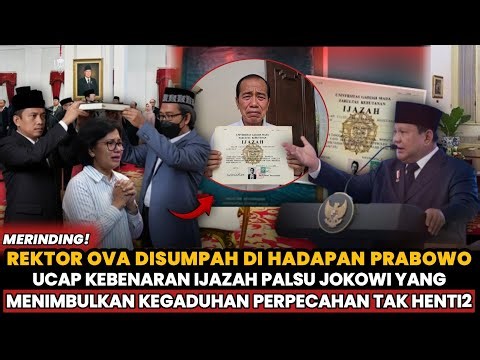 OVA'S RECTOR FINALLY TAKES THE OATH BEFORE PRABOWO❗TO TESTIFY THE TRUTH OF THE ACTUAL FAKE DIPLOMA‼️