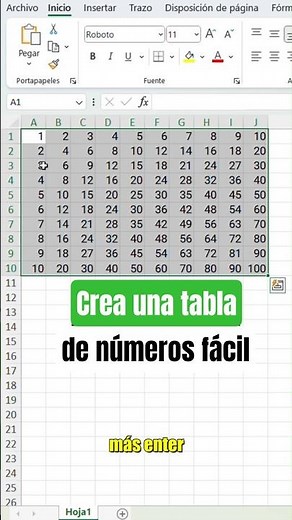 How to create a number table in Excel in seconds