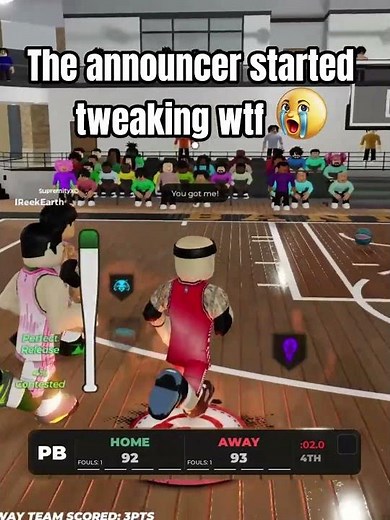 Is the announcer GOOD?🙏🏾😭 #wittyyb #roblox #practicalbasketball