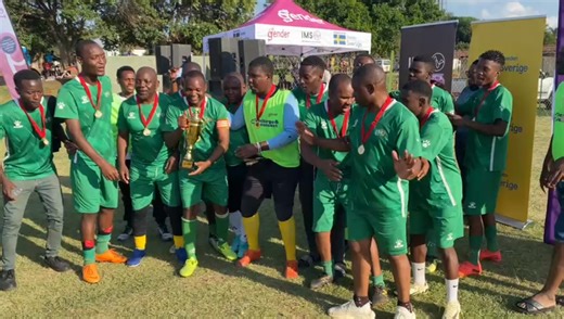 ZBC have been crowned champions of the inaugural Recharge and Reconnect Soccer tournament after beating Jester Media Holdings on penalties at Belgravia Sports Club this Saturday. The Bright Black captained side won 5-0 against YOJA, to seal a slot in the final in which they played out to a goalless draw against Jester leading to the shootout they subsequently won. The event sponsored by Gender Connect, featured journalists drawn from different media houses in the country to participate in soccer