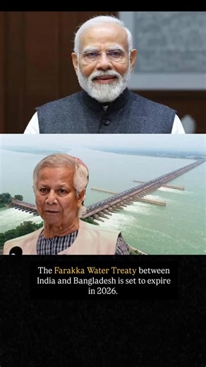 Vision UPSC on Instagram: "A major twist in the India-Bangladesh relationship. The Farakka Water Treaty (formally the Ganges Water Sharing Treaty) is a bilateral agreement between India and Bangladesh governing the distribution of the Ganges River's water at the Farakka Barrage in West Bengal. It was signed on December 12, 1996, by Indian Prime Minister H.D. Deve Gowda and Bangladeshi Prime Minister Sheikh Hasina. It is set to expire on 12th December, 2026. It's purpose is to regulate water dist