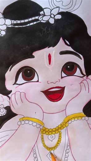 cute Krishna drawing ♥️#shorts #shortsfeed #art #viral #drawing #trending