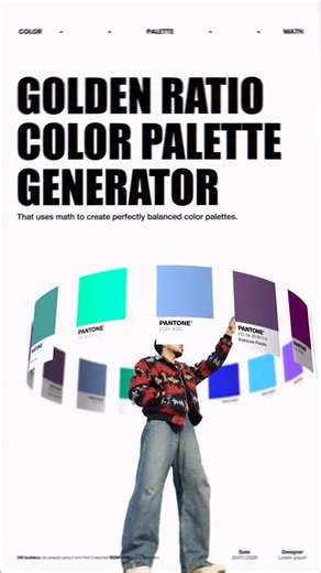 Graphic Design Agency | Lorem Ipsum on Instagram: "Create stunning color palette every time based on golden ratio! #goldenratio #colorpalette #designresources #designtools #explore"