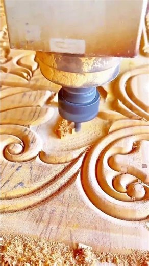 Intricate CNC Router Engraving Detailed Patterns on Wood