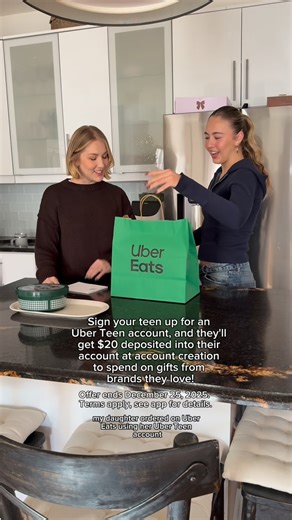 Lisa on Instagram: "Anything that makes mom’s life easier and my teens more independent is a win in my book! Uber Teen Account, makes our holidays run smoother! @ubereats Sign your teen up for an Uber Teen Account, and they’ll get $20 deposited into their account to spend on gifts from brands they love. Ends 12/31 #UberPartner #Ubereats #momofteens #nycmom #dayinmylife"