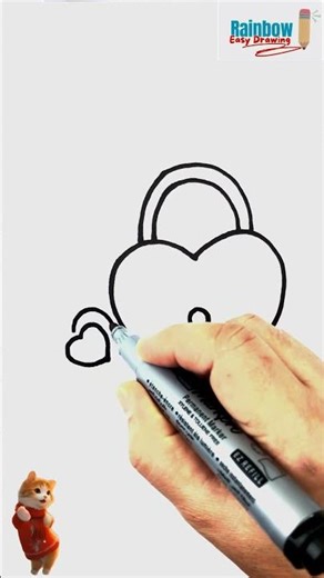 Lock and Key Drawing | Easy Step-by-Step Drawing for Kids #drawing #kidsart #art #shorts #yt #lock