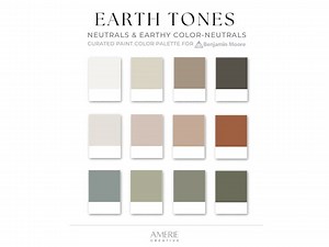 Earth Tone Paint Color Palette Benjamin Moore Paint Palette Earthy Neutral House Paint Colors 2025 Warm Neutral Olive Green Terracotta Rust - Etsy