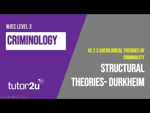 Durkheim | WJEC Criminology | Unit 2 | AC 2.3 Revision