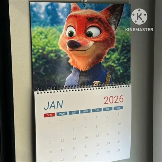 My Zootopia 2026 calendar is hung on the wall. It's January.