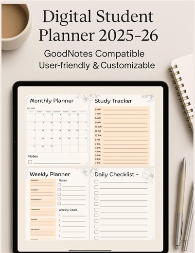 Minimalist Beige Study Planner – Digital Student Planner for Goodnotes (PDF) - Etsy
