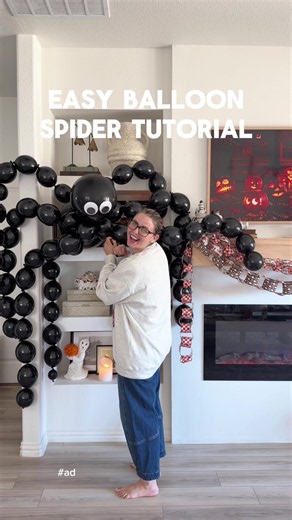 DIY Balloon Spider 🕷️🕸️🎈 #ad I made this easy jumbo balloon spider in under 30 minutes thanks to the electric air inflator from @Balloon Time ! Balloon Time is celebrating their own milestone this year - 40 years as a trusted partner in celebrations big and small! 🎉 Be sure to grab one of their products for your next celebration! #BalloonTime #halloweenparty #halloweenballoons #halloweenideas
