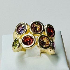 DOUBLE STRAND MULTIPLE COLOR CZ STONE BEZEL SET