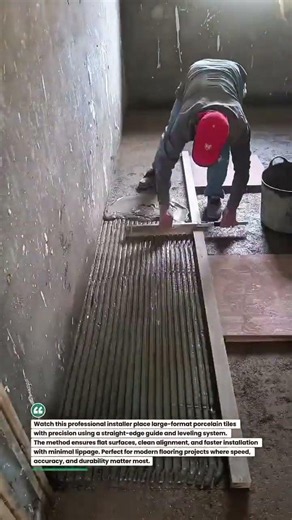 Perfect Tile Alignment in Seconds! Pro Floor Installer Trick 🧱✨ #TileWork #Construction #DIY