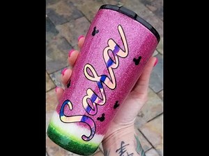 Easy Watermelon Glitter Tumbler Tutorial - Easy To follow Glitter Tumbler Tutorial