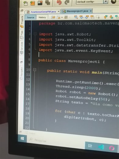 Mini automação em Java: escrevendo texto automaticamente no Bloco de Notas