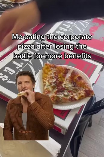 Jokes asides, the pizza was actually pretty good. 🍕✨ #corporateactivism #companyculture #pizzaparty #corporatehumor #corporatepizzaparties