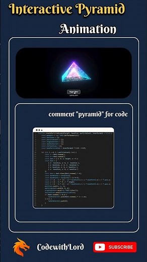 Interactive 3D Pyramid Animation with Lightning Storm Effect | Three.js Tutorial