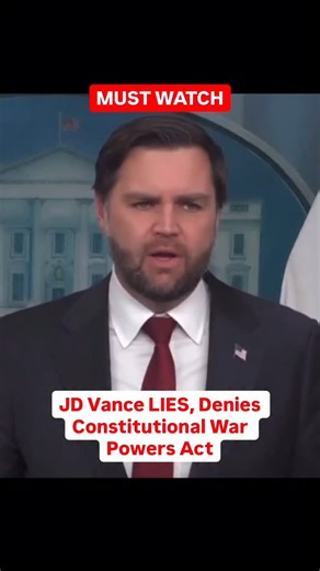 The War Powers Act isn’t “fake” or unconstitutional. It rests squarely on Article I, which gives Congress authority over war. What’s fake is JD Vance pretending that ignoring the law makes it unconstitutional. | Mike Levin