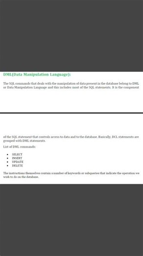 DML – Data Manipulation Language