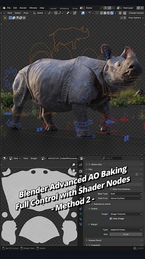 Blender Advanced AO Baking – Full Control with Shader Nodes (Method 2)