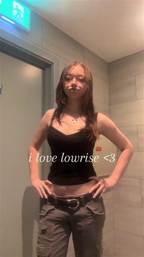 if it’s not a hazard to crouch it’s not low enough   back dimples babyyy #fyp #fitcheck #darkhair #grunge #lowrise