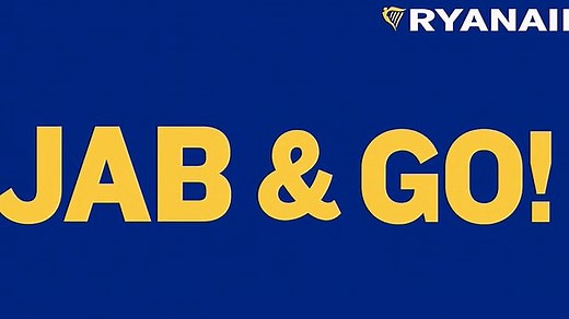 Ryanair 'jab and go' ad encourages international travel for Easter