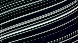 Beautiful light beams bending and shining during movement, seamless loop. Animation. Digital waves in the same color on black background. Stock Video