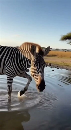 Zebra Splashing in River 🌊🦓 | Fun Safari Moment!