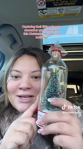 Capturing holiday memories with our recordable personalized Christmas message in a bottle 🎄🗣️ #messageinabottle #christmasgift #tiktokshopblackfriday