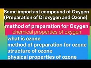 Some important compound of Oxygen (Preparation of Di oxygen and Ozone) structure of ozone #chemistry
