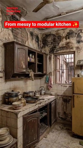 Messy Kitchen to Modular Kitchen Transformation