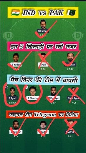 IND vs PAK Dream11 Prediction | IND vs PAK Live Match Today | IND vs PAK Match Prediction #indvspak