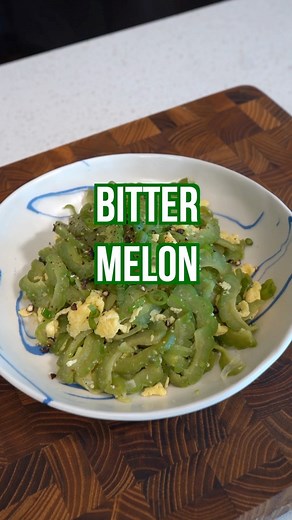 Tuệ on Instagram: "When I was younger I pretended to like bitter melon so I can impress my mom, but it got to the point to where I started to really enjoy it so I guess fake it til you make it really works lol 🤷🏻‍♀️ INGREDIENTS Bitter melon (2 medium size) Scallions (3 stems) Eggs (2) Chicken buillion (1 teaspoon) Sugar (1 tablespoon) MSG (1 teaspoon) Fish sauce (2 teaspoons) Black pepper DIRECTIONS 1. Cut the ends of the bitter melon, scrape the seeds and thinly slice it. 2. Place the thinl