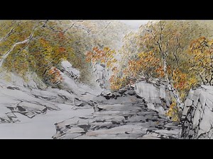 천전리계곡단풍#실경산수화 #한국화 #풍경화