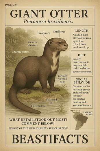 Giant Otter – The River Guardian of the Amazon 🦦🌊