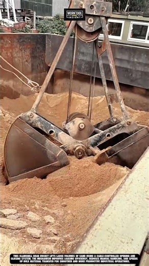 Scooping bulk sand using Work Tool Clamshell Grab Bucket #tool #worktool
