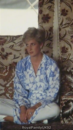 Princess Diana wearing a blue and white suit by Catherine Walker #royal #love #queen