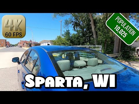 Driving Around Small Town Sparta, Wisconsin in 4k Video
